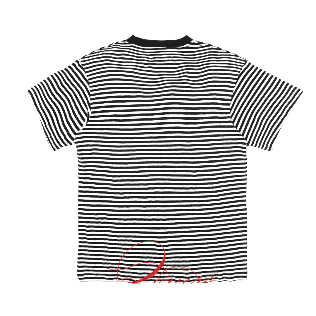 INNUENDO STRIPED S/S KNIT - BLACK