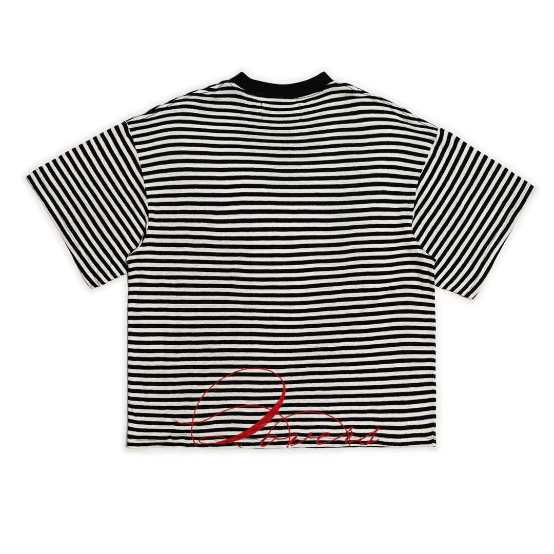 INNUENDO STRIPED S/S KNIT - BLACK