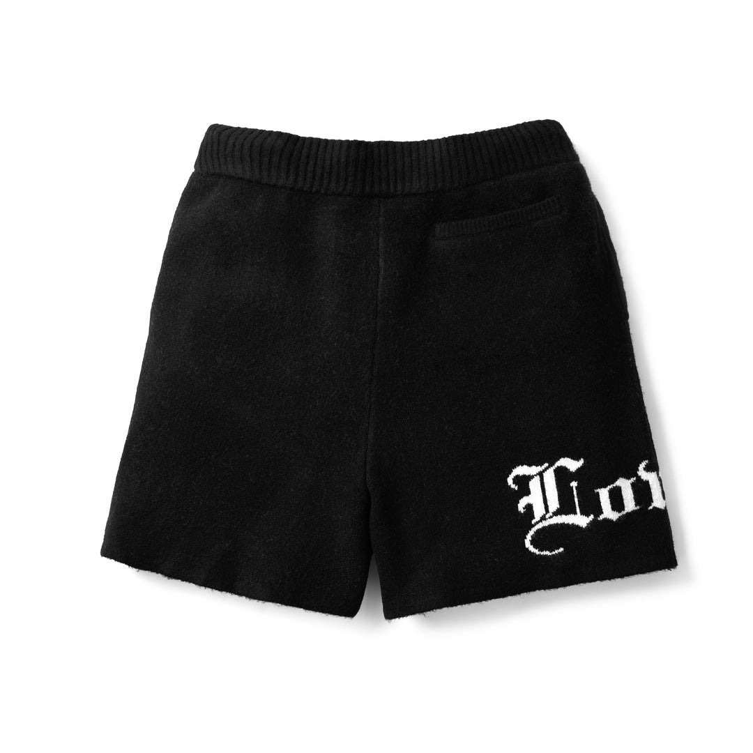 LOVERS KNITTED SHORTS - BLACK