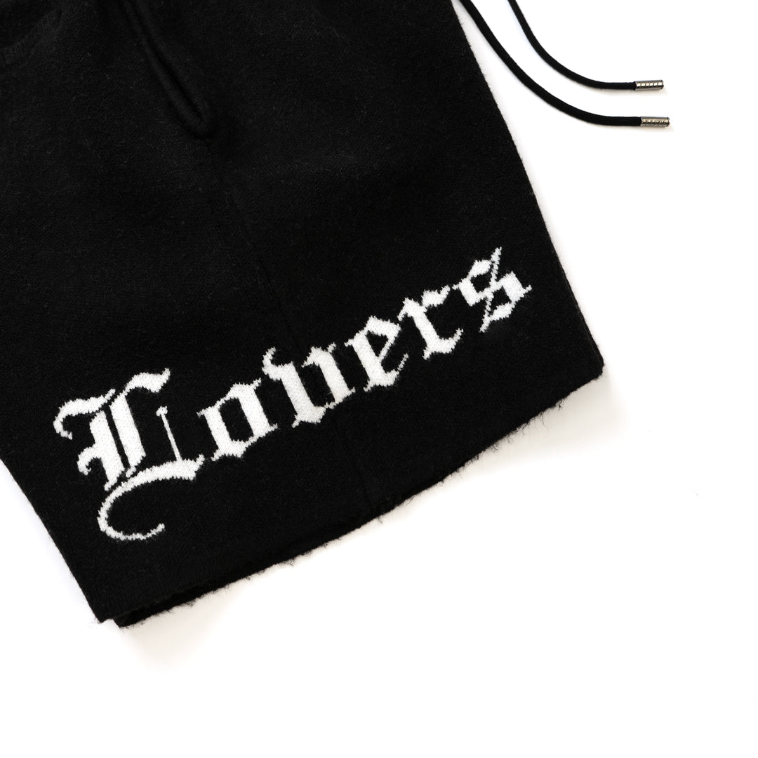 LOVERS KNITTED SHORTS - BLACK