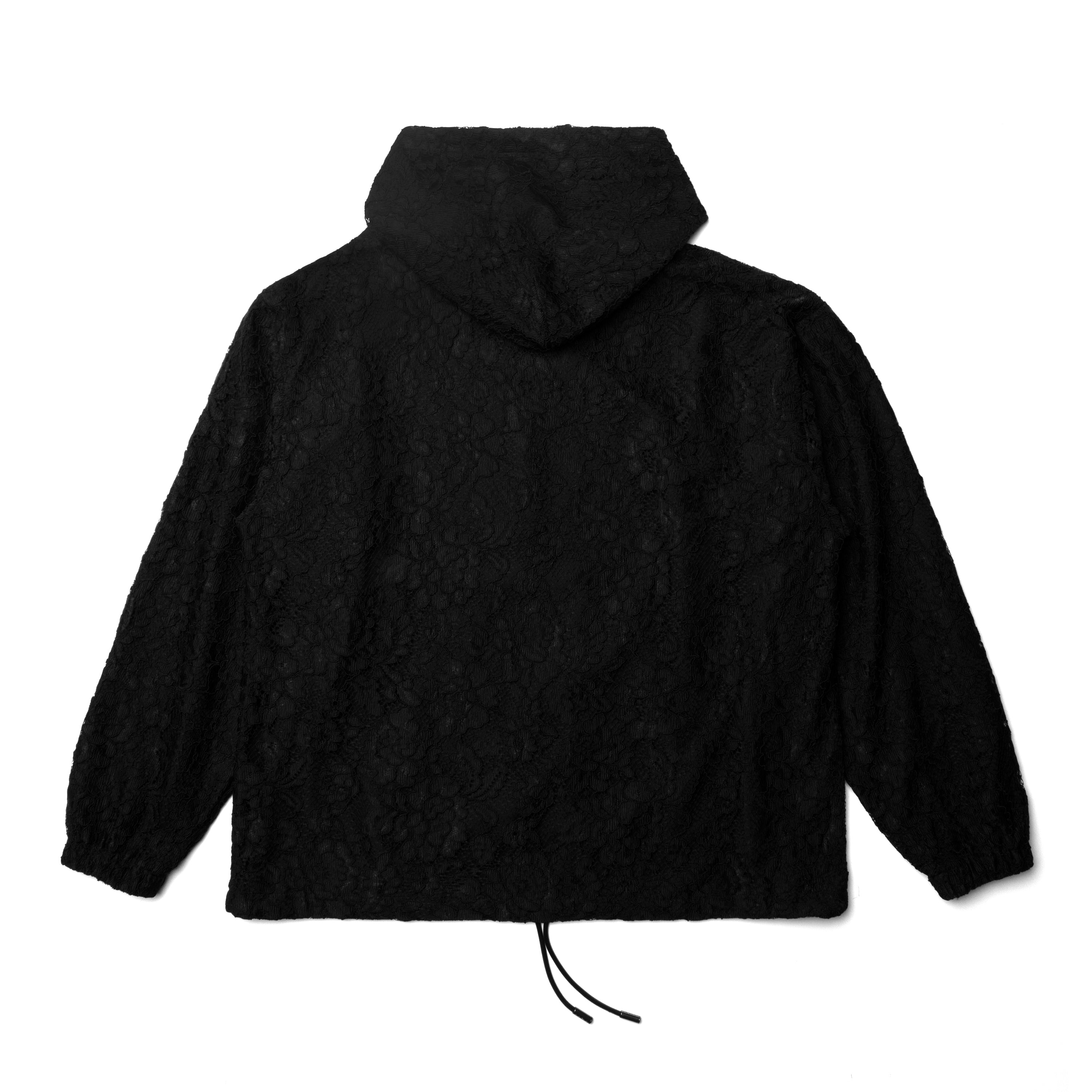トップス Coyseio RUFFLE LACE HOOD ZIP-UP BLACK Coyseio RUFFLE LACE HOOD ZIP-UP BLACK