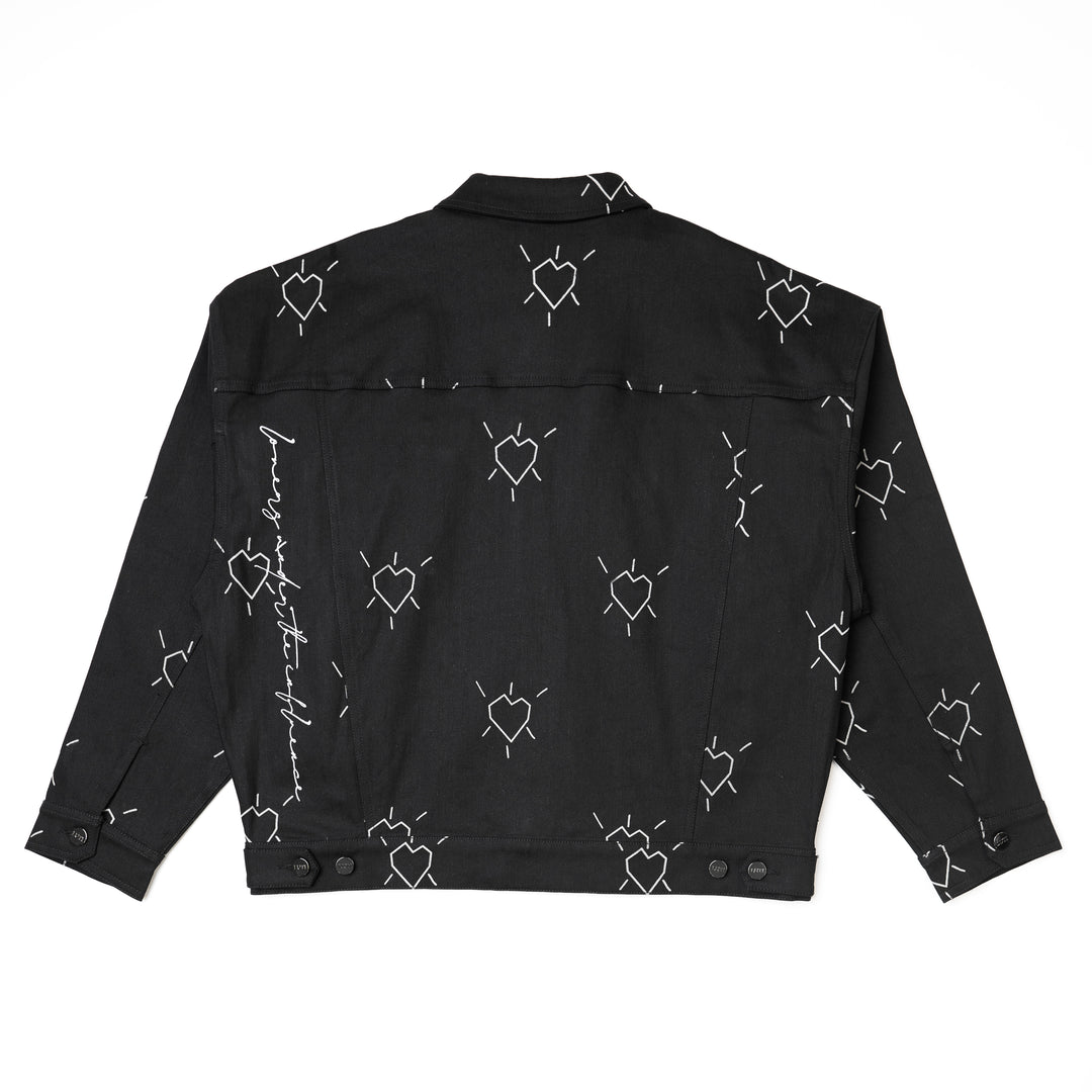 SANTO CORAZON DENIM JACKET - BLACK