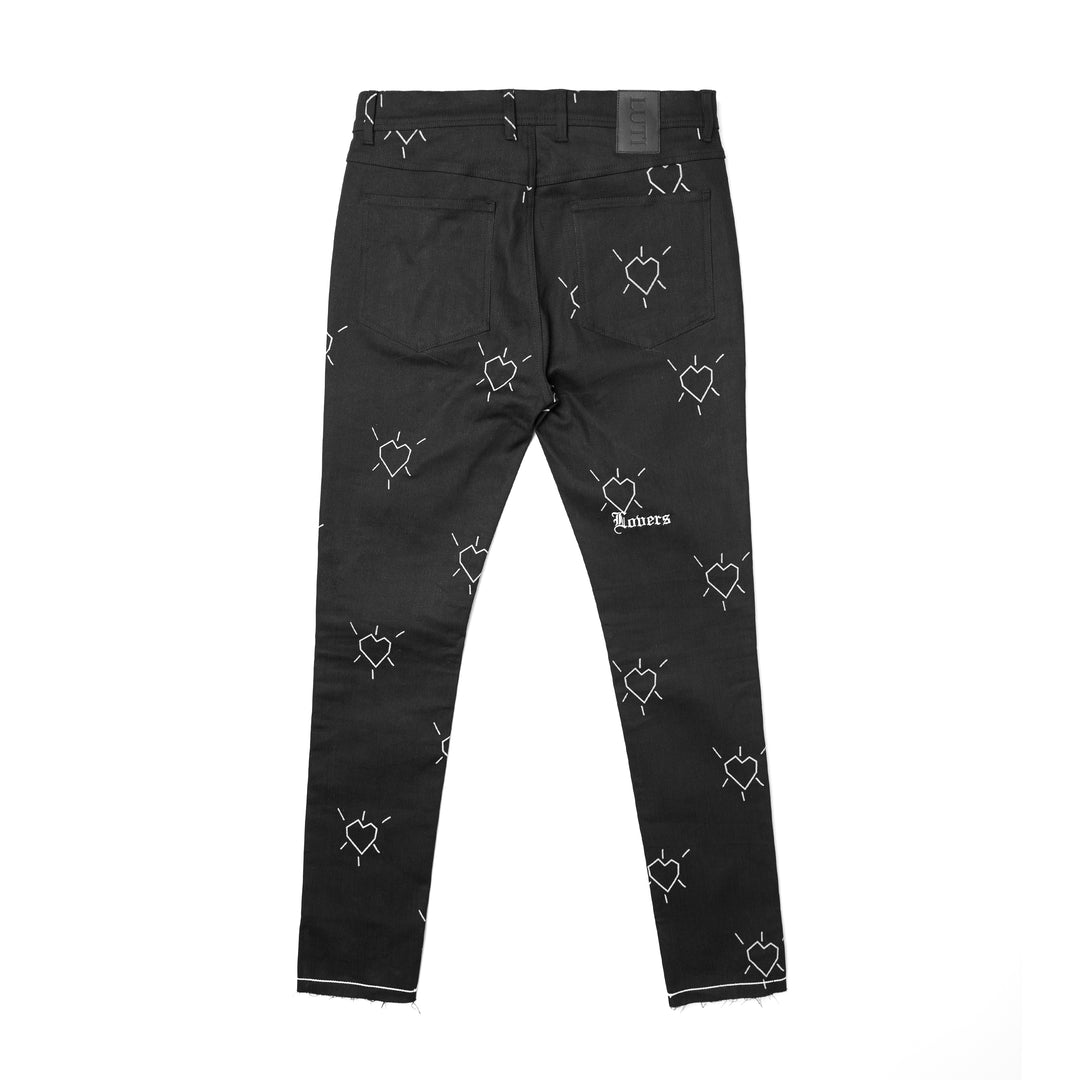 SANTO CORAZON SLIM TROUSERS - BLACK