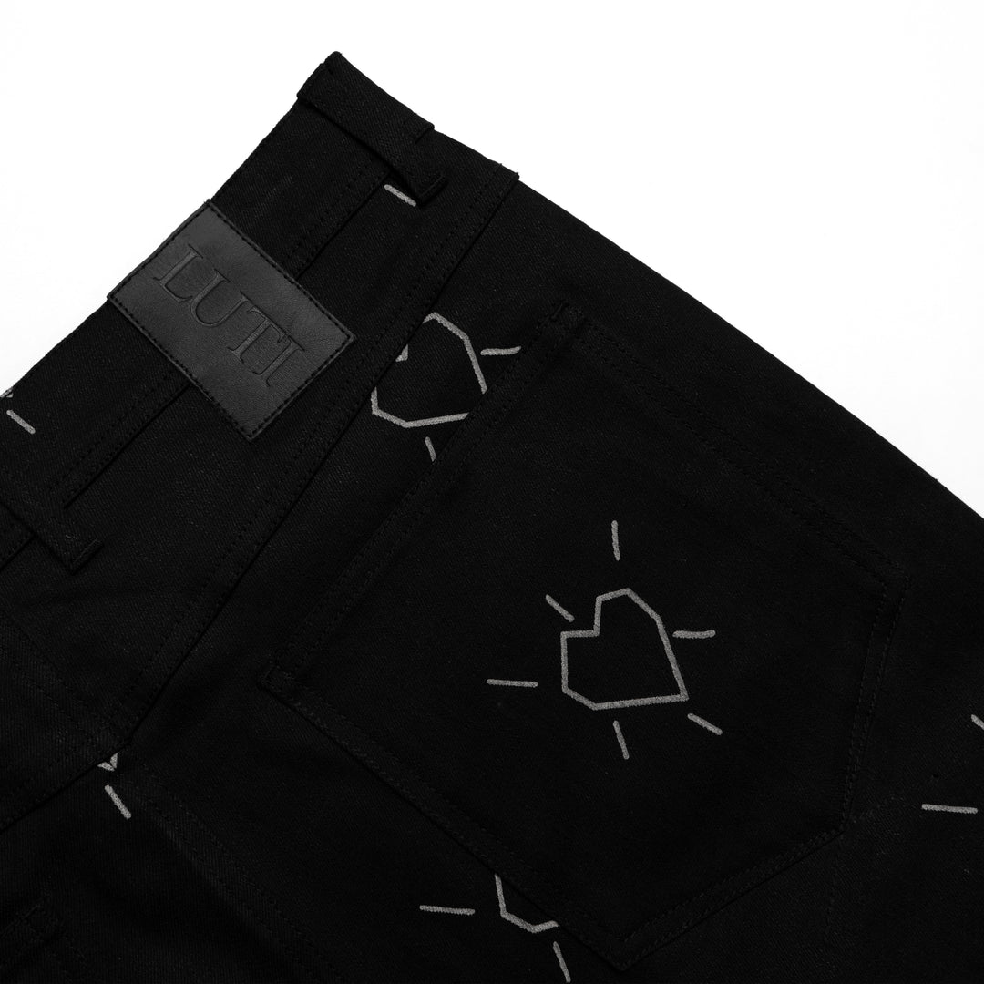 SANTO CORAZON SLIM TROUSERS - BLACK