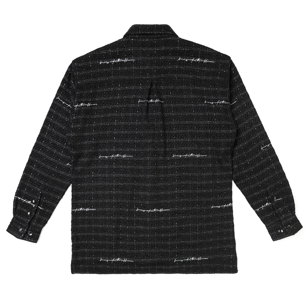 PLAID SCRIPTURE L/S WOVEN - BLACK